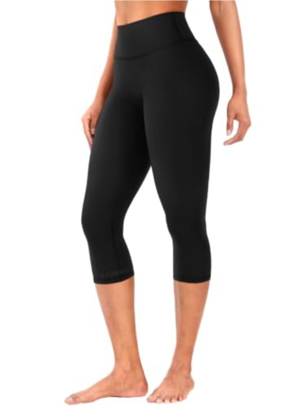 High Stretch Nylon Spandex Capri Leggings Hidden Scrunch Yoga Pants